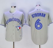 Wholesale Cheap Blue Jays #6 Marcus Stroman Grey New Cool Base 40th Anniversary Stitched MLB Jersey