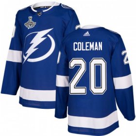 Cheap Adidas Lightning #20 Blake Coleman Blue Home Authentic 2020 Stanley Cup Champions Stitched NHL Jersey