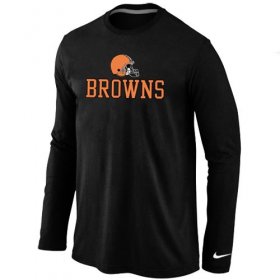 Wholesale Cheap Nike Cleveland Browns Authentic Logo Long Sleeve T-Shirt Black