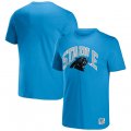 Wholesale Cheap Men's Carolina Panthers x Staple Blue Logo Lockup T-Shirt