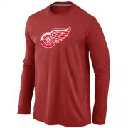 Wholesale Cheap NHL Detroit Red Wings Big & Tall Logo Long Sleeve T-Shirt Red