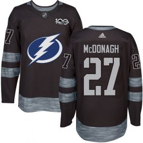 Wholesale Cheap Adidas Lightning #27 Ryan McDonagh Black 1917-2017 100th Anniversary Stitched NHL Jersey