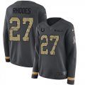 Wholesale Cheap Nike Colts #27 Xavier Rhodes Anthracite Salute to Service Women's Stitched NFL Limited Therma Long Sleeve Jersey