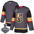 Wholesale Cheap Adidas Golden Knights Blank Grey Home Authentic 2018 Stanley Cup Final Stitched Youth NHL Jersey