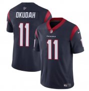 Cheap Men's Houston Texans #11 Jeff Okudah Navy Vapor Untouchable Football Stitched Jersey