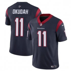 Cheap Men\'s Houston Texans #11 Jeff Okudah Navy Vapor Untouchable Football Stitched Jersey