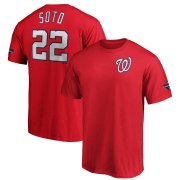 Wholesale Cheap Washington Nationals #22 Juan Soto Majestic 2019 World Series Champions Name & Number T-Shirt Red