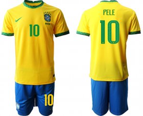 Wholesale Cheap Men 2020-2021 Season National team Brazil home yellow 10 Soccer Jersey3