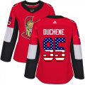 Wholesale Cheap Adidas Senators #95 Matt Duchene Red Home Authentic USA Flag Women's Stitched NHL Jersey