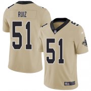 Wholesale Cheap Nike Saints #51 Cesar Ruiz Gold Men's Stitched NFL Limited Inverted Legend Jersey