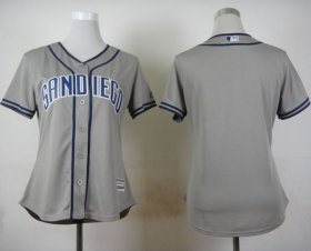 Wholesale Cheap Padres Blank Grey Road Women\'s Stitched MLB Jersey