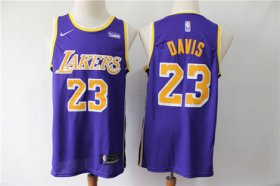Wholesale Cheap Lakers 23 Anthony Davis Purple Nike Swingman Jersey