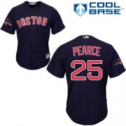 Wholesale Cheap Red Sox #25 Steve Pearce Navy Blue Cool Base 2018 World Series Champions Stitched Youth MLB Jersey