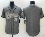 Cheap Men's New York Yankees Blank Grey Gridiron Cool Base Stitched Baseball Jerseys