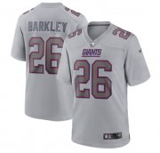 Wholesale Cheap Men's New York Giants #26 Saquon Barkley Gray Atmosphere Fashion Stitched Game Jersey