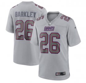 Wholesale Cheap Men\'s New York Giants #26 Saquon Barkley Gray Atmosphere Fashion Stitched Game Jersey
