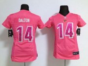 Wholesale Cheap Nike Bengals #14 Andy Dalton Pink Sweetheart Women's Stitched NFL Elite Jersey