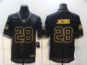 Wholesale Cheap Men's Las Vegas Raiders #28 Josh Jacobs Black Gold 2020 Salute To Service Stitched NFL Nike Limited Jersey