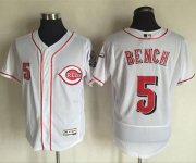 Wholesale Cheap Reds #5 Johnny Bench White Flexbase Authentic Collection Stitched MLB Jersey