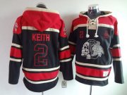 Wholesale Cheap Blackhawks #2 Duncan Keith Black Sawyer Hooded Sweatshirt Stitched NHL Jersey