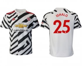Wholesale Cheap Men 2020-2021 club Manchester United away aaa version 25 white Soccer Jerseys
