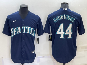 Wholesale Men\'s Seattle Mariners #44 Julio Rodriguez Navy Blue Stitched MLB Cool Base Nike Jersey
