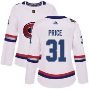 Wholesale Cheap Adidas Canadiens #31 Carey Price White Authentic 2017 100 Classic Women's Stitched NHL Jersey
