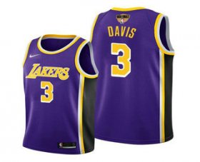 Wholesale Cheap Men\'s Los Angeles Lakers #3 Anthony Davis 2020 Purple Finals Stitched NBA Jersey