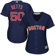 Wholesale Cheap Red Sox #50 Mookie Betts Navy Blue Alternate Women's Stitched MLB Jersey