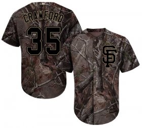 Wholesale Cheap Giants #35 Brandon Crawford Camo Realtree Collection Cool Base Stitched MLB Jersey