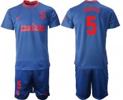 Wholesale Cheap Men 2020-2021 club Atletico Madrid away 5 blue Soccer Jerseys