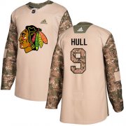 Wholesale Cheap Adidas Blackhawks #9 Bobby Hull Camo Authentic 2017 Veterans Day Stitched Youth NHL Jersey