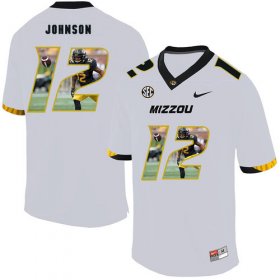 Wholesale Cheap Missouri Tigers 12 Johnathon Johnson White Nike Fashion College Football Jersey