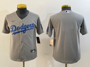 Cheap Women's Los Angeles Dodgers Blank Grey Cool Base Stitched Nike Jersey