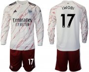 Wholesale Cheap Men 2020-2021 club Arsenal away long sleeve 17 white Soccer Jerseys