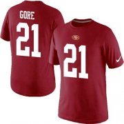 Wholesale Cheap Nike San Francisco 49ers #21 Frank Gore Pride Name & Number NFL T-Shirt Red