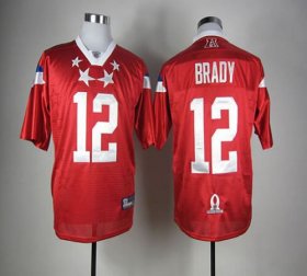 Wholesale Cheap Patriots #12 Tom Brady Red 2012 Pro Bowl Stitched NFL Jersey