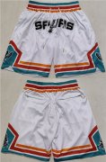 Wholesale Cheap Men's San Antonio Spurs White Shorts (Run Smaller)