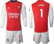Wholesale Cheap Men 2021-2022 Club Arsenal home red Long Sleeve 1 Soccer Jersey
