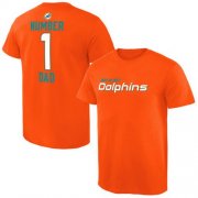 Wholesale Cheap Men's Miami Dolphins Pro Line College Number 1 Dad T-Shirt Orange