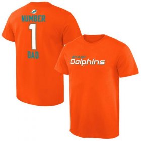 Wholesale Cheap Men\'s Miami Dolphins Pro Line College Number 1 Dad T-Shirt Orange