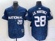 Wholesale Cheap Men's Los Angeles Dodgers #28 JD Martinez Number Royal 2023 All Star Cool Base Stitched Baseball Jersey