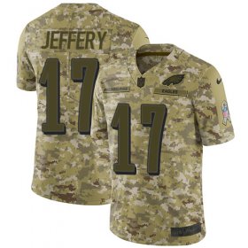 Wholesale Cheap Nike Eagles #17 Alshon Jeffery Camo Youth Stitched NFL Limited 2018 Salute to Service Jersey