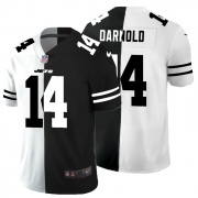 Cheap New York Jets #14 Sam Darnold Men's Black V White Peace Split Nike Vapor Untouchable Limited NFL Jersey