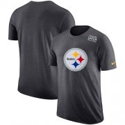 Wholesale Cheap NFL Men's Pittsburgh Steelers Nike Anthracite Crucial Catch Tri-Blend Performance T-Shirt