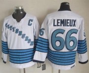 Wholesale Cheap Penguins #66 Mario Lemieux White/Light Blue CCM Throwback Stitched NHL Jersey