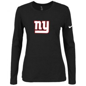Wholesale Cheap Women\'s Nike New York Giants Of The City Long Sleeve Tri-Blend NFL T-Shirt Black