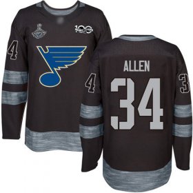 Wholesale Cheap Adidas Blues #34 Jake Allen Black 1917-2017 100th Anniversary Stanley Cup Champions Stitched NHL Jersey