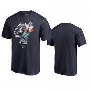 Wholesale Cheap Dallas Cowboys #4 Dak Prescott Navy Men's Player Graphic Powerhouse T-Shirt