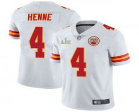 Wholesale Cheap Men\'s Kansas City Chiefs #4 Chad Henne White 2021 Super Bowl LV Limited Stitched NFL Jersey